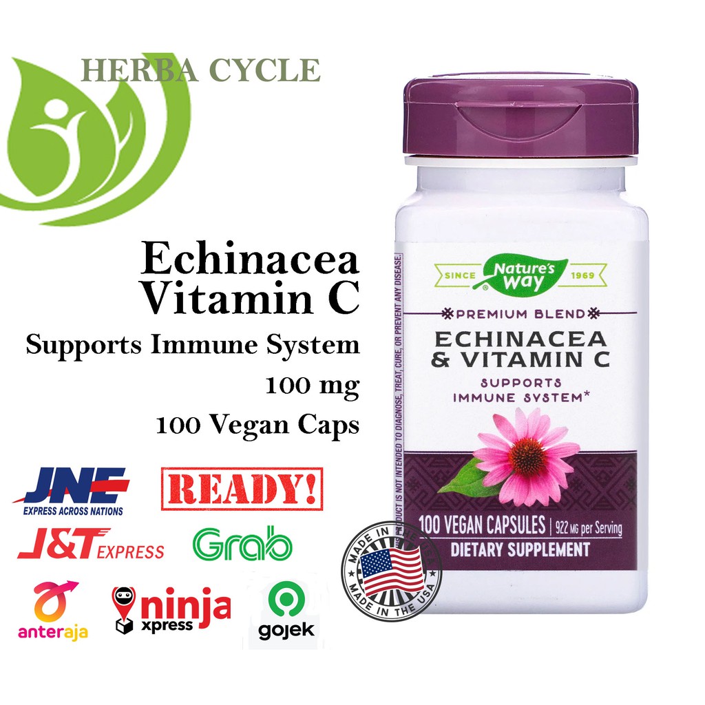 Nature Way Echinacea Vitamin C 492 mg 100 Cap Ori USA