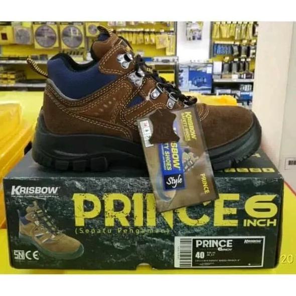 

] Krisbow Safety Shoes Prince 6 Inch Cokelat - Sepatu Safety Pengaman