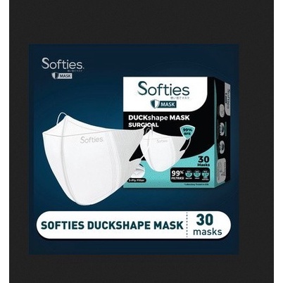 Masker Duckbill Duckshape Softies Masker 3 Ply 30 Sheets / Box