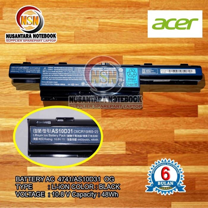 Baterai Acer AS10D41 4738 4741 Original
