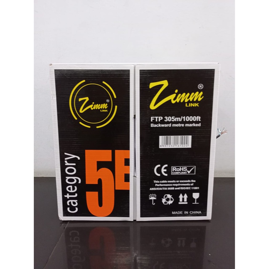 KABEL ZIMMLINK FTP CAT.5E CCA ID (Kabel CCTV Outdoor) PANJANG 305M