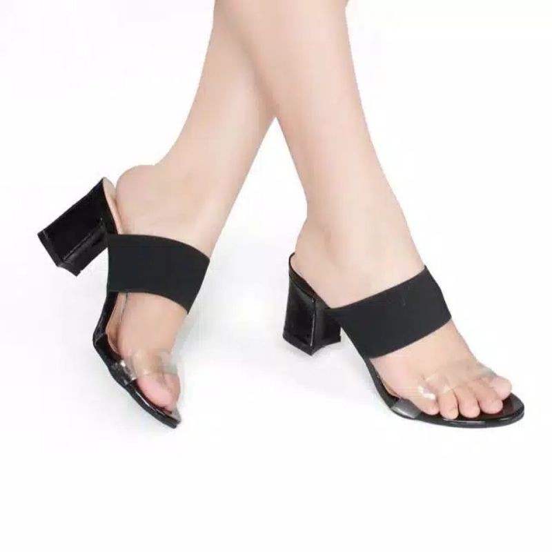 Milicca Sandal Heels Hak Tahu Wanita Karet 7 cm Elevenges