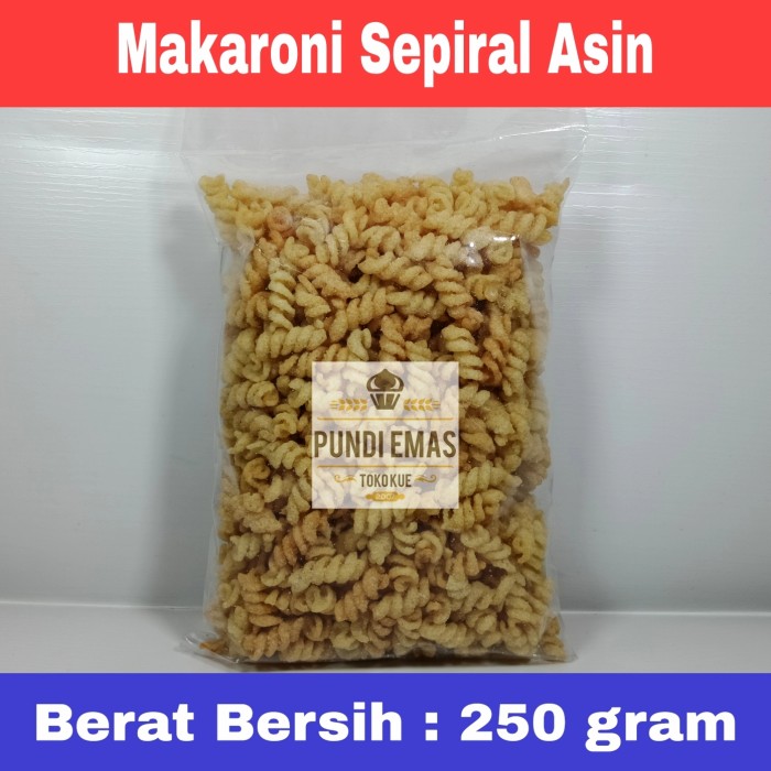 Makaroni Sepiral Ulir Terlaris Pedas Berat Bersih 250 Gram