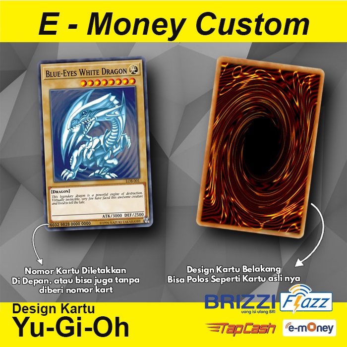 YuGiOh - Kartu Uang Elektronik Emoney Flazz Brizzi Tapcash 2 Sisi