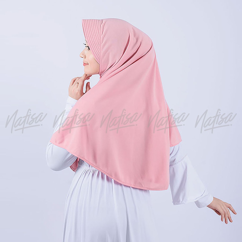 Hijab Instan Khimar Pad Antem ASHA XL Jilbab Instan Kaos Jumbo Kerudung Bergo Syari Pad Kecil