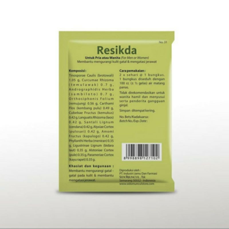Jamu Resikda Sido Muncul - Obat Herbal Gatal dan Bisul