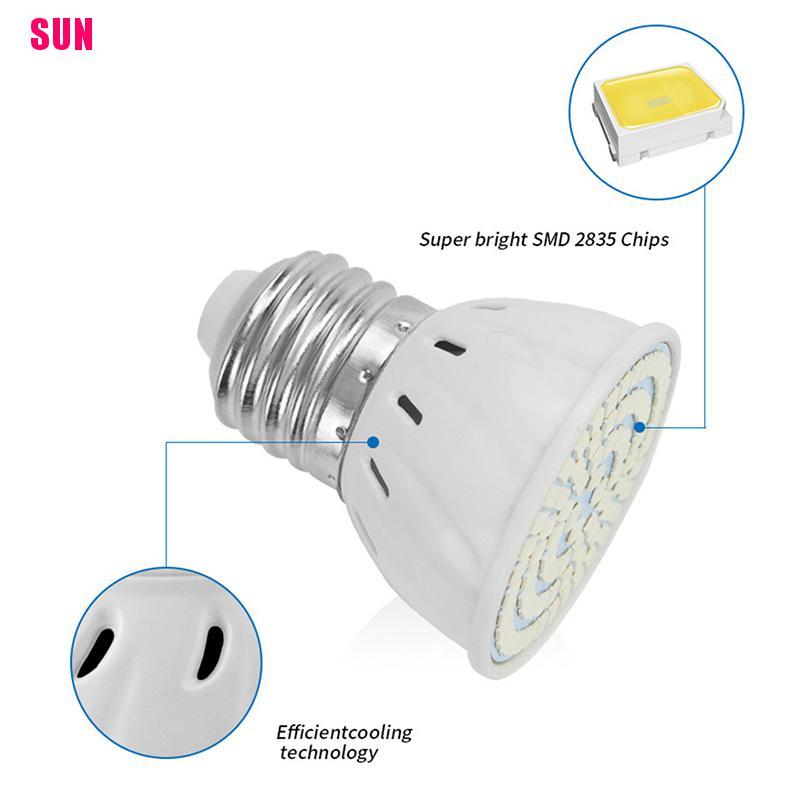 (Bf) Lampu Bohlam Led 48 / 60 / 80 220v E27 Spektrum Penuh Untuk Pertumbuhan Tanaman Hidroponik