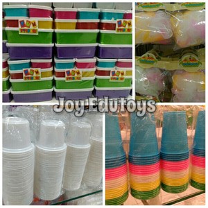Bath Sponge - Gelas Es Krim Putih - Gelas Plastik Warna Warni