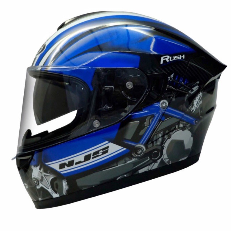 Helm NJS ZX-1 RUSH BLUE GLOSSY - UKURAN L