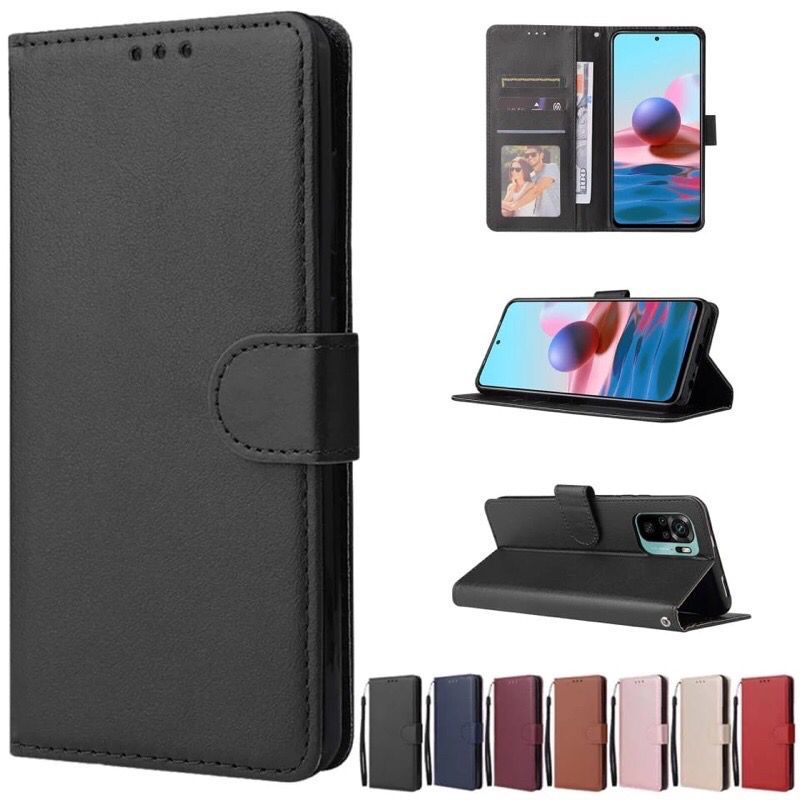 Leather Case Flip Cover Wallet INFINIX HOT 8 9 10 10S 11 11S PLAY NFC 9 10 11 PLAY NOTE 11 PRO Leather Case Dompet Kulit Casing Lipat