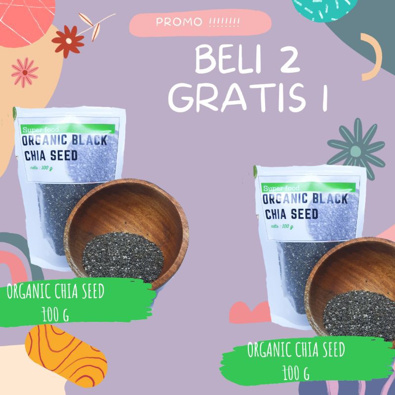 

(BELI 2 GRATIS 1)CHIA SEED / ORGANIC CHIA SEED / ORGANIC BLACK CHIA SEED 100 g