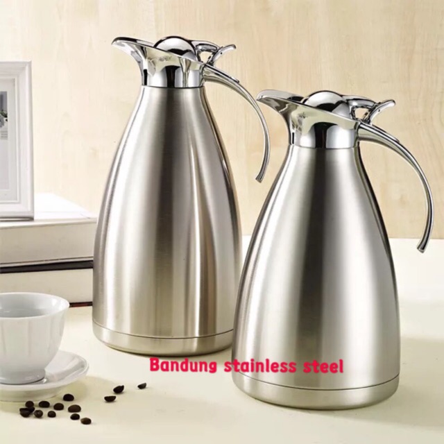 termos air teh kopi stainless steel 1.5 liter 2 liter vacuum panas dingin elegan