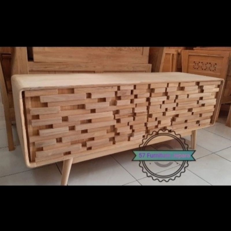 Bufet Retro Klasik Kayu Jati - Meja Tv Minimalis Mebel Jati Jepara Mentahan