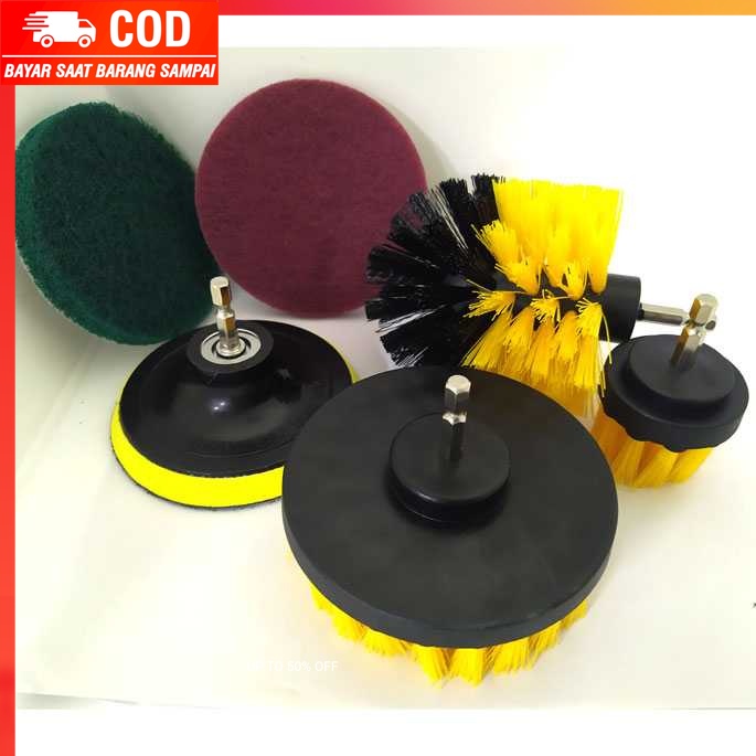 (100% BARANG ORI) OTOHEROES Kepala Sikat Bor Elektrik Cleaning Brush Head 6 PCS DB005