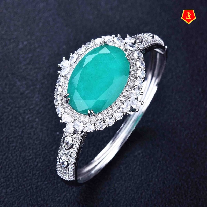 [Ready Stock]Luxury High Carbon Diamond Natural Paraiba Bracelet