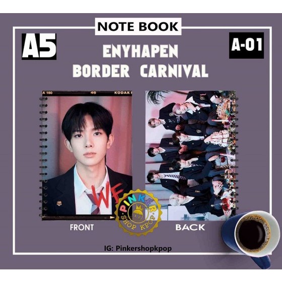

Note/Notebook A5 ENYHAPEN - BORDER CARNIVAL PART 1 PLAIN DOT GRID LINE Notebook Kpop