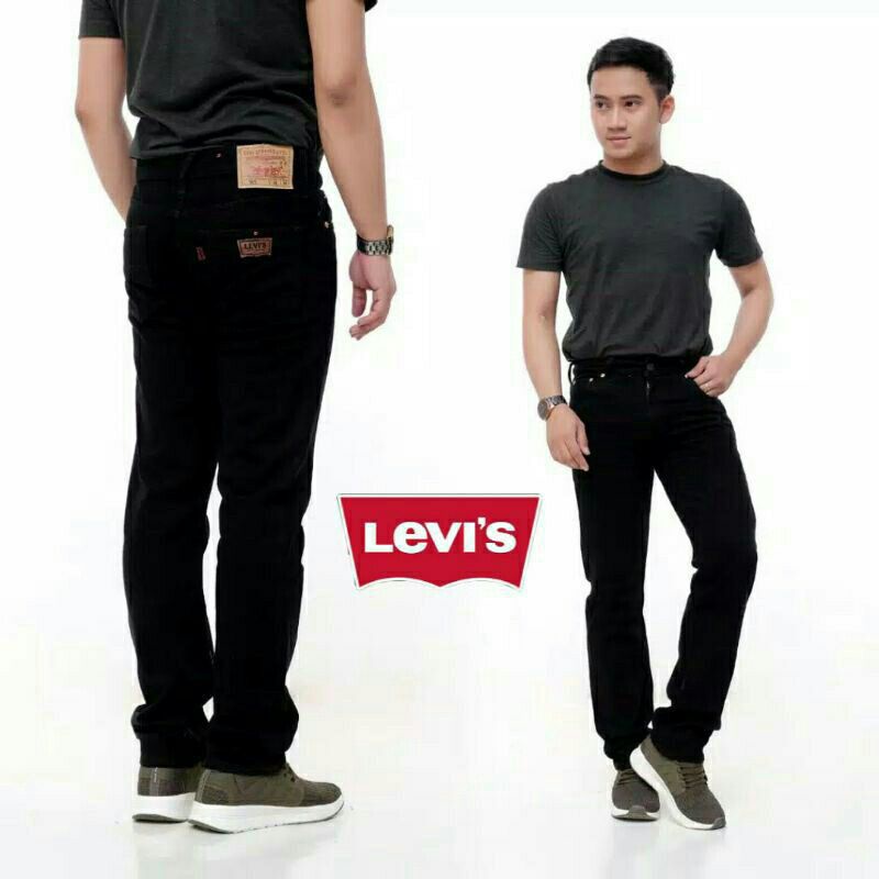 Celana Levis Standart pria Jumbo Hitam Garment Levis Reguler