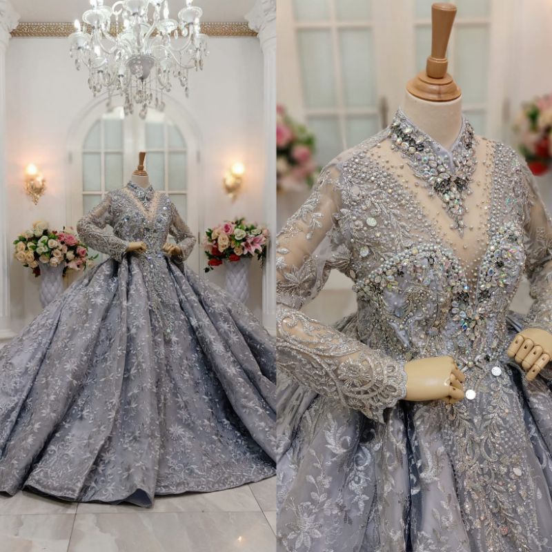 GAUN PENGANTIN BARBIE MEWAH BEREKOR MODERN//GAUN WEDDING BARBIE BELIMBING BUSA