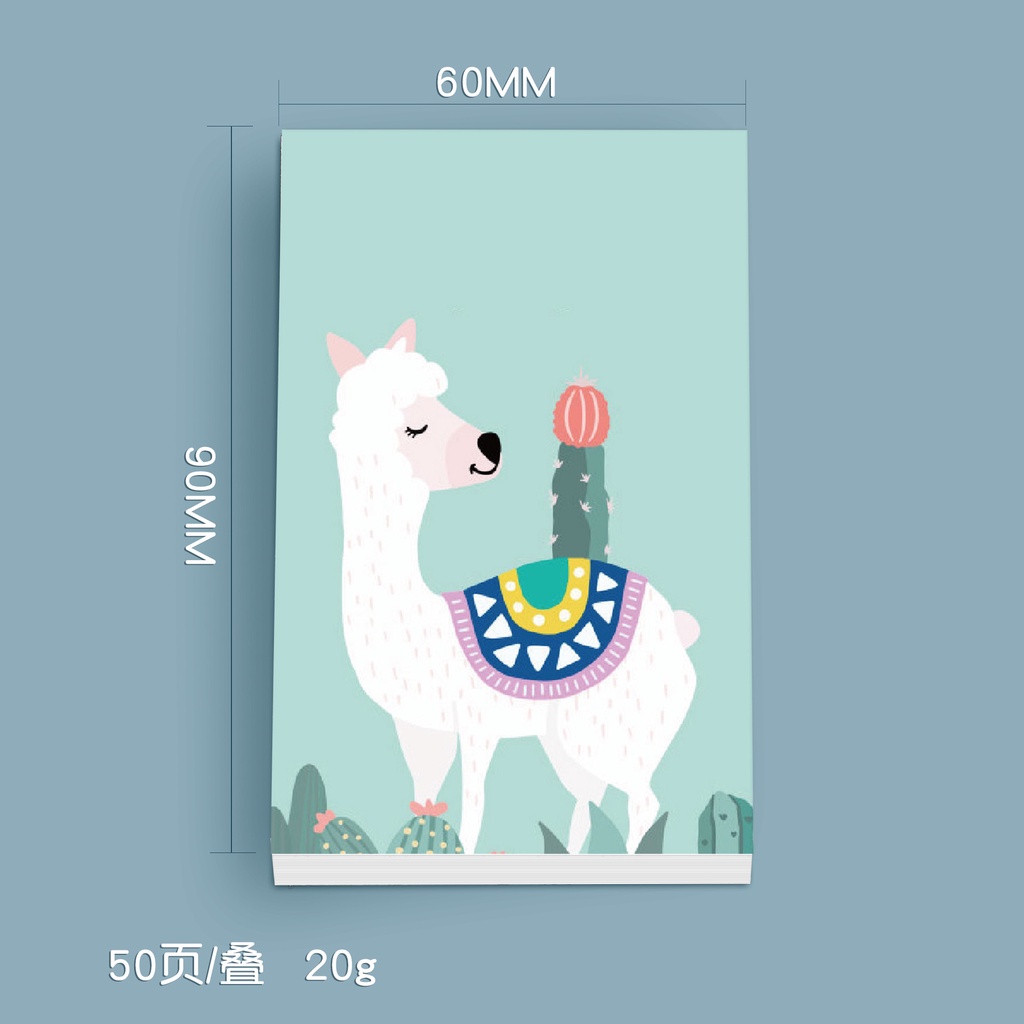 2 Pcs/set Colorul Funny Sheep Pattern Office Tearable Memo Sticky Note for Student