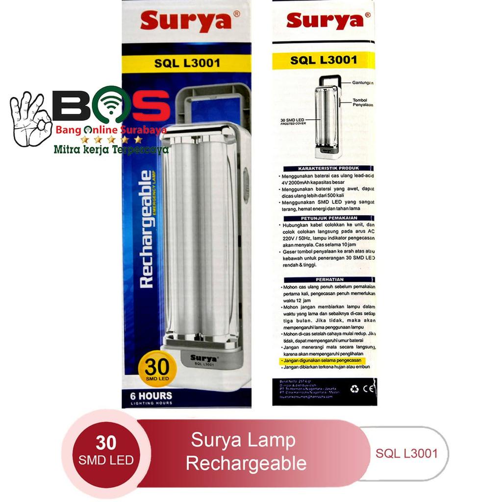 Surya Lampu LED Emergency Lamp Surya SQL 3001 SQL-3001 Lampu Darurat