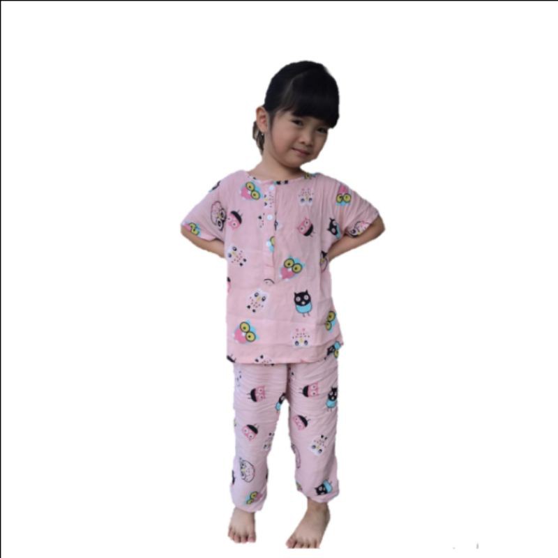 Moura Set Baju Tidur Anak Bahan Rayon Adem Buat Dipakai Tidur Dan Bermain