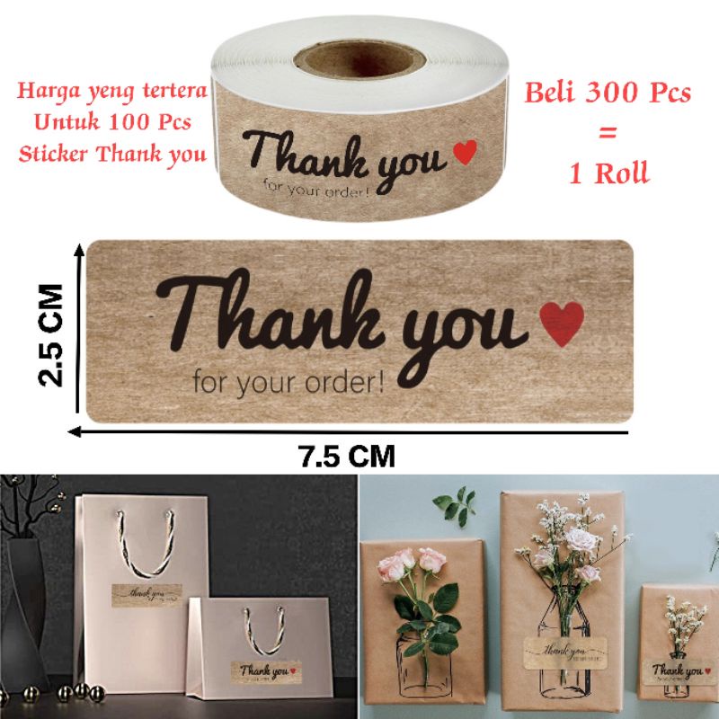 500 Pcs Sticker Thank You / 1 Roll Ukuran 1inch / 2.5 cm.. PROMO TAHUN BARU banyak motif lain, cek di slide selnjutnya ya-P