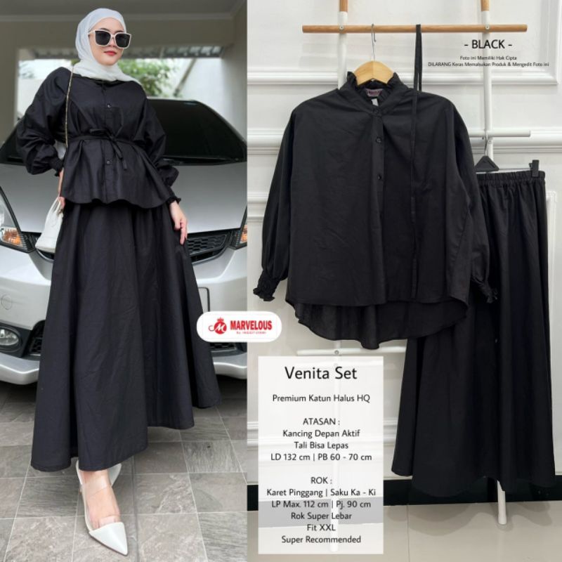 VENITA SET BY MARVELOUS / SET MUSLIMAH / Setelan wanita katun premium