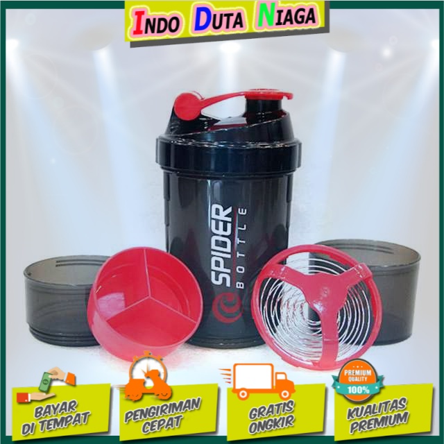 Spider Botol Minum Whey Protein GYM Shaker 3 Part 500ml