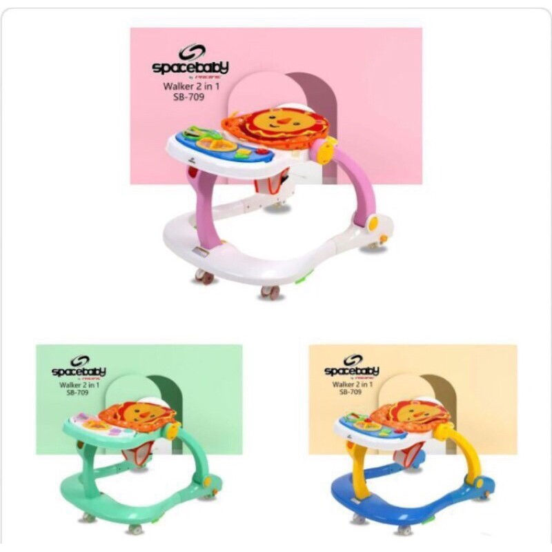 Baby Walker Push walker alat bantu latihan jalan anak balita Spacebaby SB-709