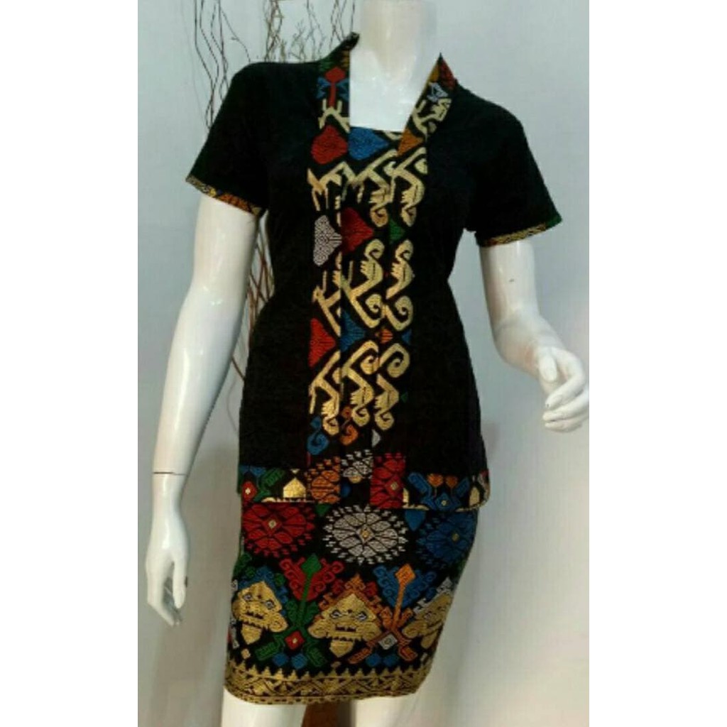 baju batik solo - setelan rok blus batik songket prada - batik solo