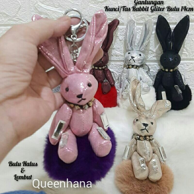 Gantungan Kunci Bulu Gantungan Tas Bulu Pompom