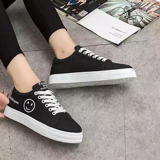 ✰ Sepatu Sekolah Hitam sol putih Wanita Cewe Perempuan Murah Grosir ☜