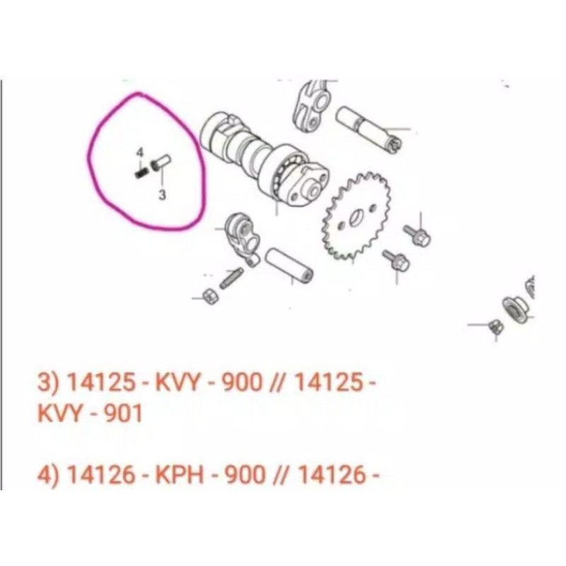 Plunger Set Spring ADS Auto Dekompresi Camshaft - Beat Spacy Scoopy ICON CLICK Karbu 14125VY901set