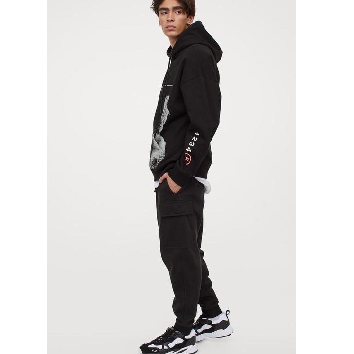 Hoodie HnM Justin Bieber hitam full print Hoodie Oversize Justin Bieber  S8V6