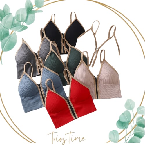 SPORT BRA WANITA ZIPPER/RESELETING DEPAN IMPORT