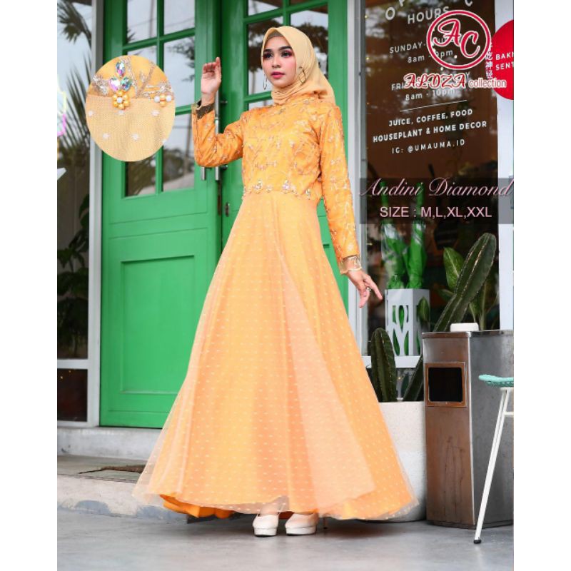 GAMIS ANDINI DIAMOND/DRESS ANDINI DIAMOND TERBARU/ GAMIS KONDANGAN/ DRESS WISUDA VIRAL/KEBAYA Modern