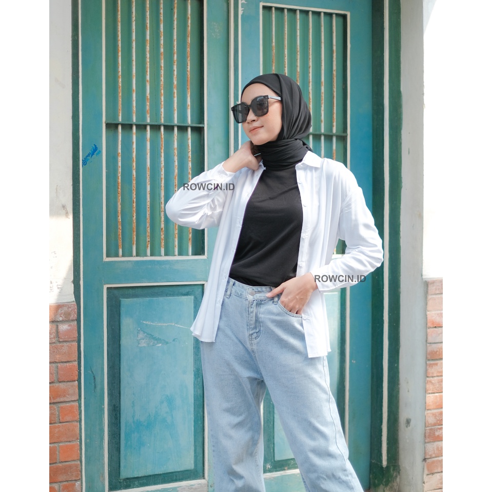 KEMEJA WANITA POLOS LENGAN PANJANG WANITA KATUN RAYON LONG SHIRT ORGANIK