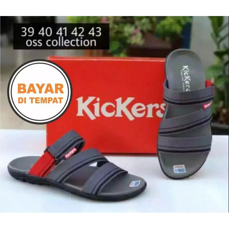 SANDAL CASUAL PRIA KICKERS SENDAL KASUAL FLAT SELOP SLOP SLIP ON JEPIT JAPIT COWOK MURAH