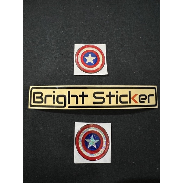 STICKER EMBLEM CAPTAIN AMERICA 3CM TIMBUL 3D