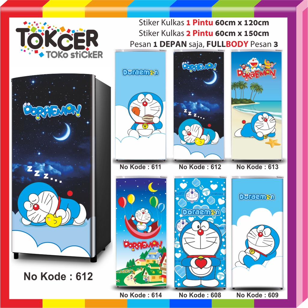 Stiker Kulkas 1 Pintu dan 2 Pintu DORAEMON