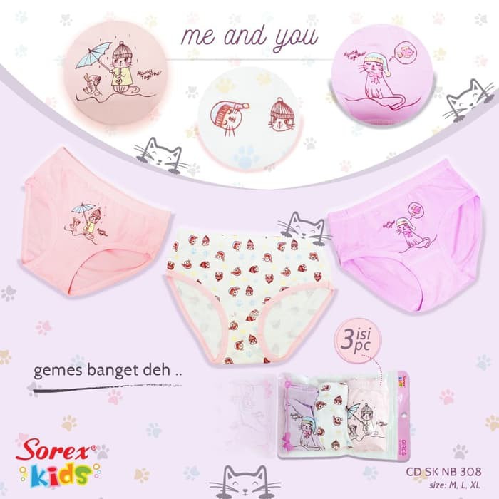 CD Celana Dalam Anak Segitiga Cewek Me & You SOREX NB308 - M