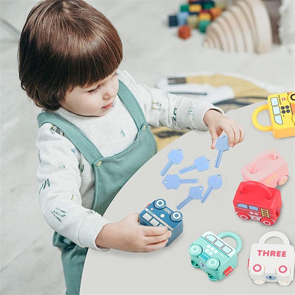 Quinton Keys Matching Toy Colorful Number Matching Mainan Edukasi Dini Sensory Car Toys Keys Car Toy