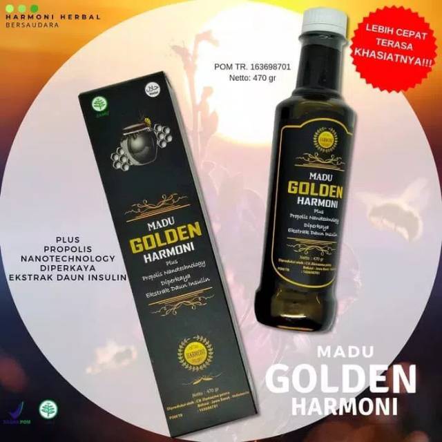

Madu hitam pahit Golden Harmoni 470ml Asli original
