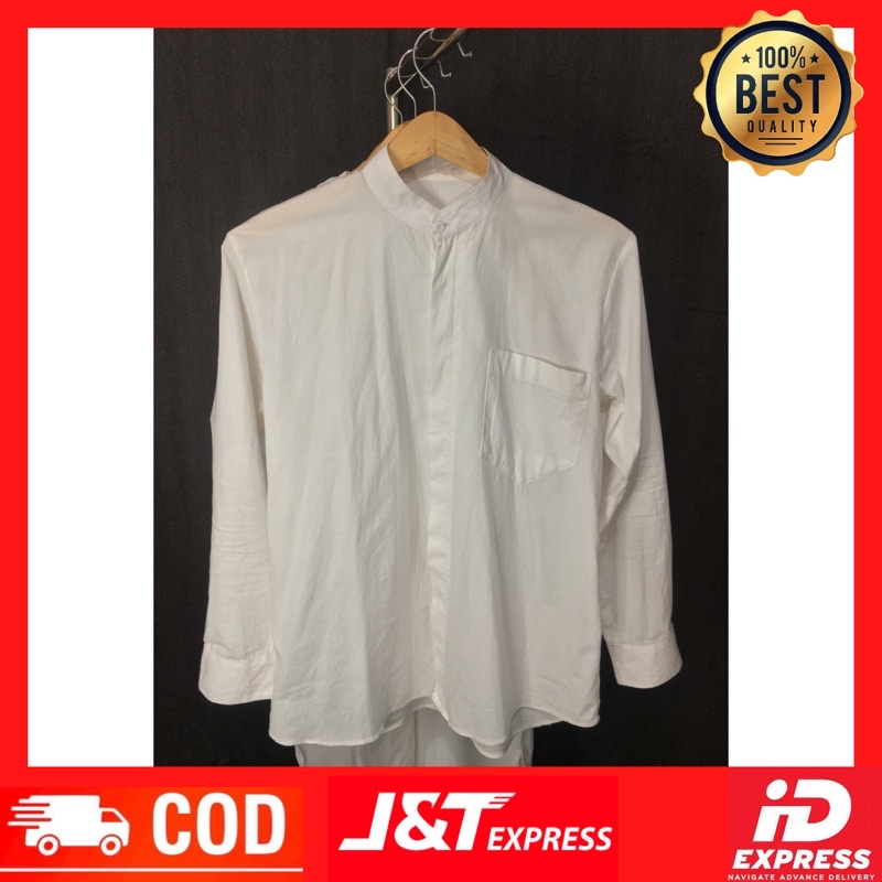 KEMEJA PRIA PUTIH POLOS, KEMEJA SHANGHAI PRIA, KEMEJA KERAH SHANGHAI PRIA, KEMEJA PUTIH POLOS, KEMEJ