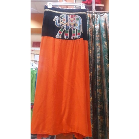 Rok katun bangkok / bordir  bahan rayon premium motif etnik thailand bordir lk pinggang melar ke 100