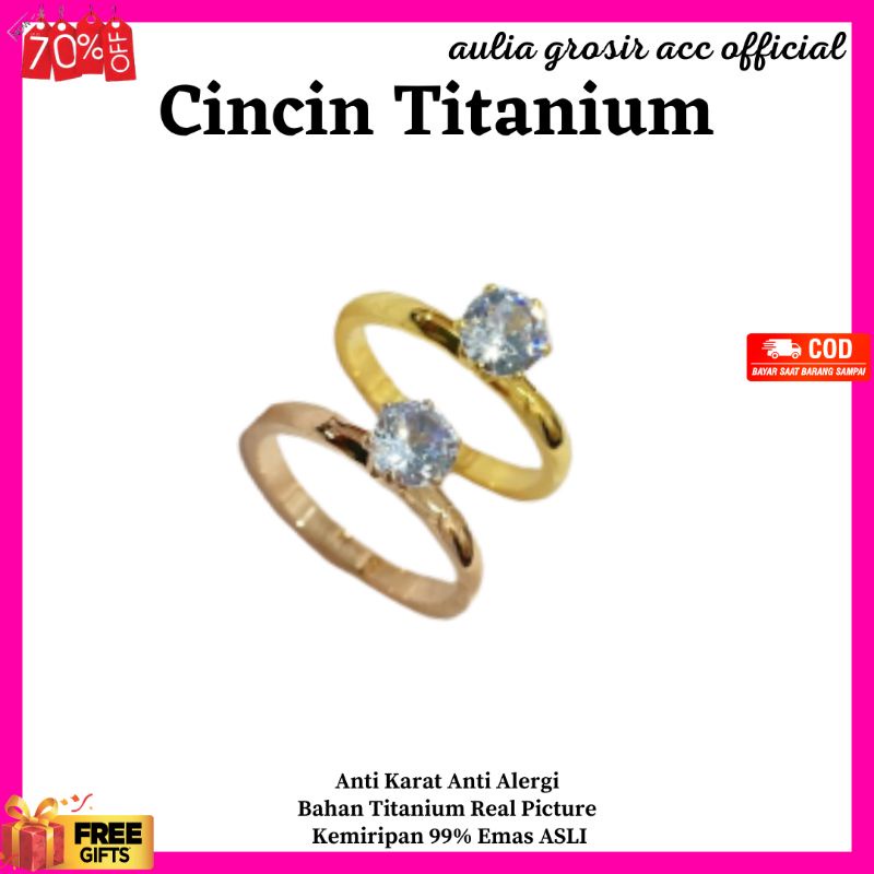 Cincin Wanita Cincin Titanium Wanita Cincin Titanium Anti Karat Cincin Korea Cincin Tunangan