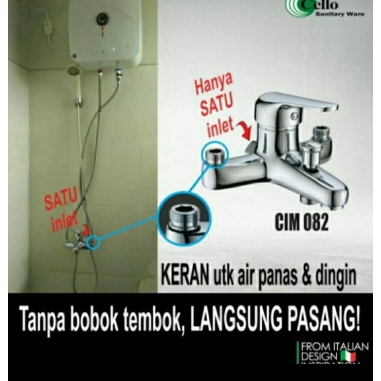 Kran Bathup Tanpa Bobok CELLO CIM 082/Kran Gantung/Kran Mixer/Panas Dingin/Cello CIM 082