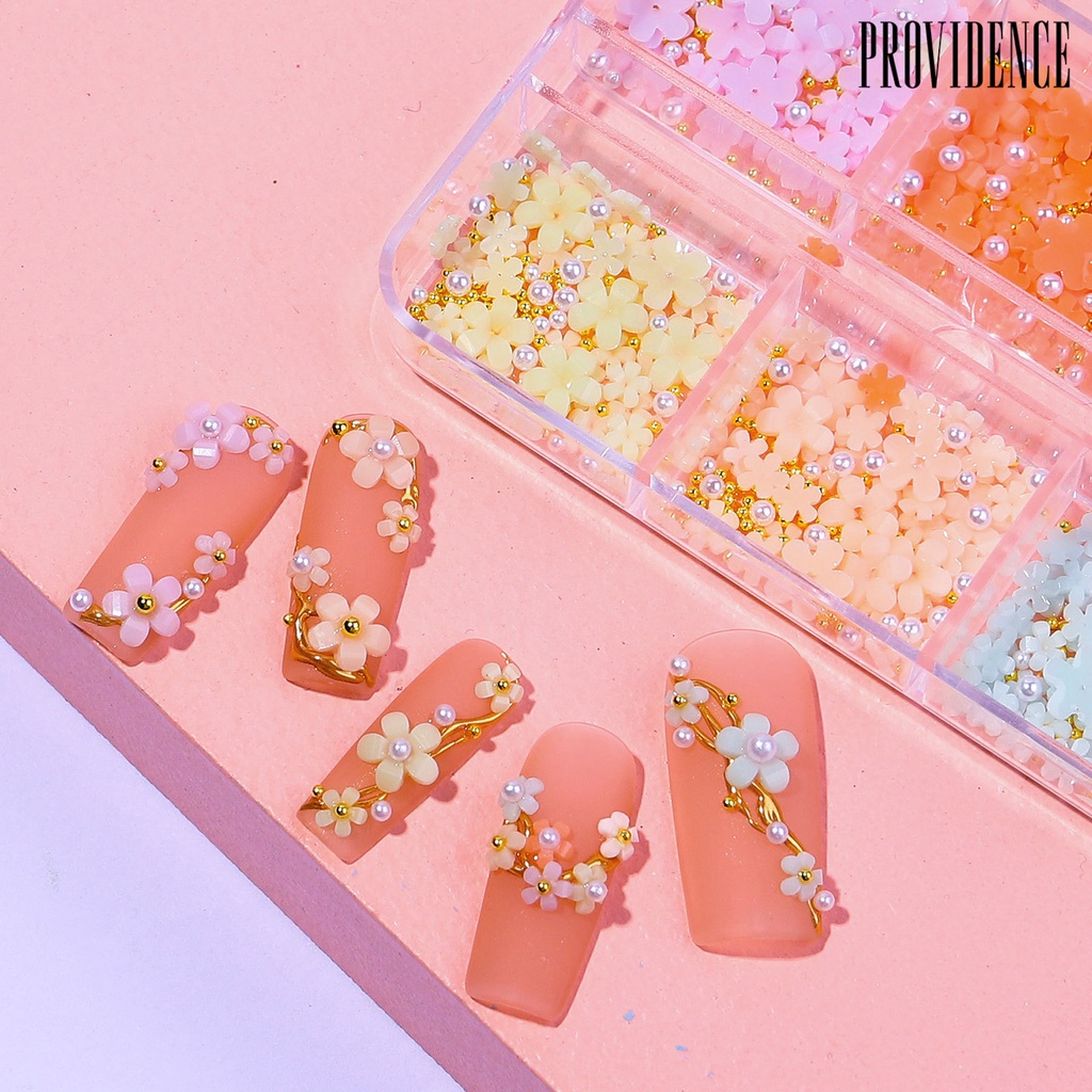 Providence Ornamen Bunga Camellia / Hati / Pita Berubah Warna Untuk Dekorasi Nail Art