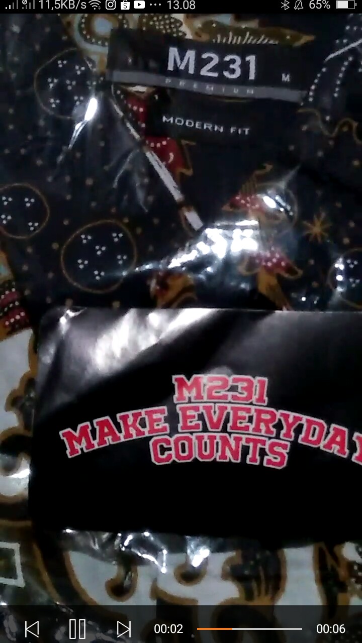 M231 Kemeja Pria Batik Pendek Navy 1748a