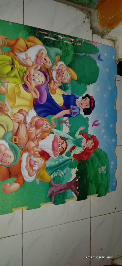 Evamet 61.5x61.5 Karakter Disneyland Princess Matras Karpet 4pcs